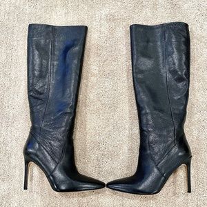 Vince Camuto Women’s Black Leather Boots Size 11 (US) Regular Calf